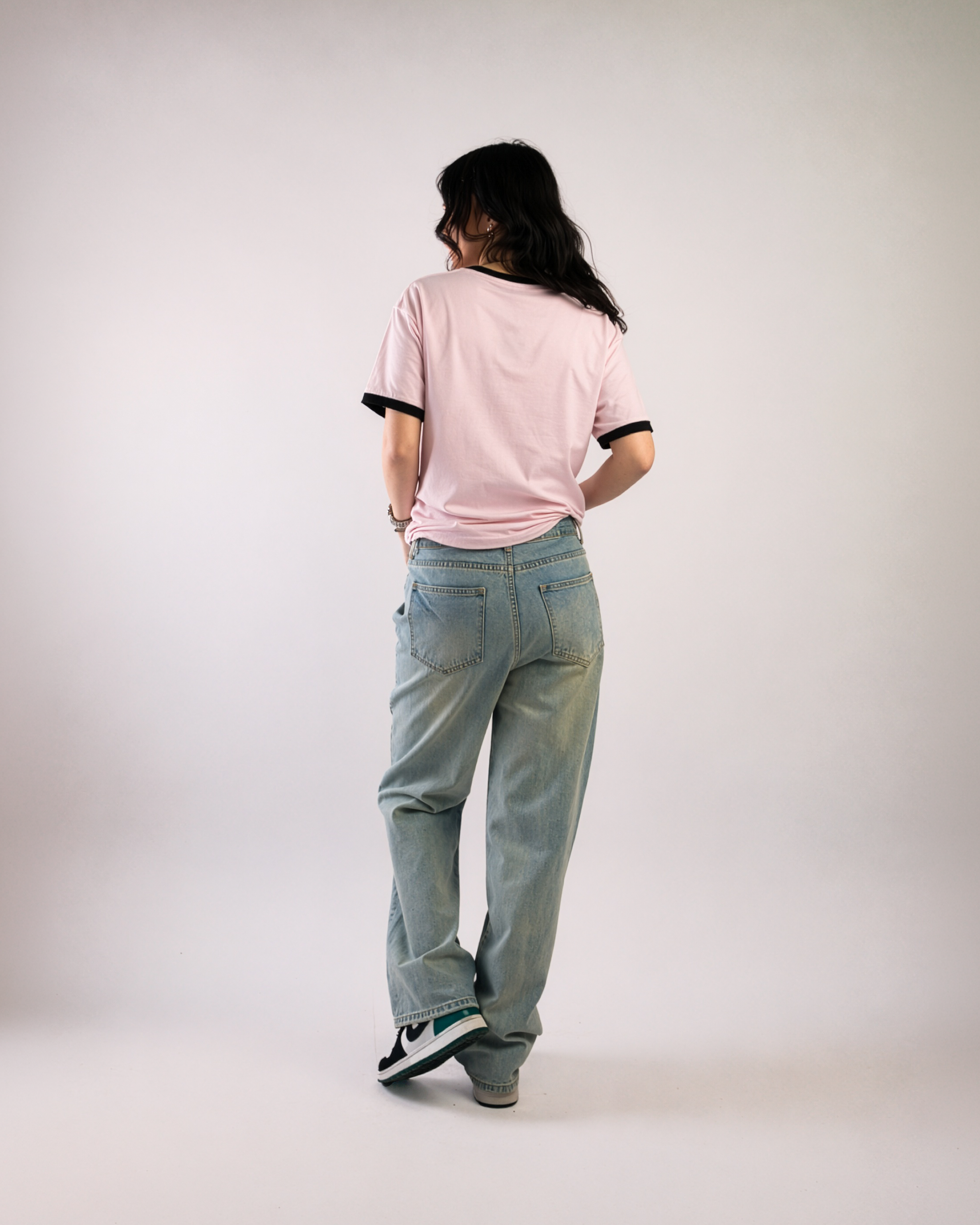 LIGHT PINK RINGER TEE