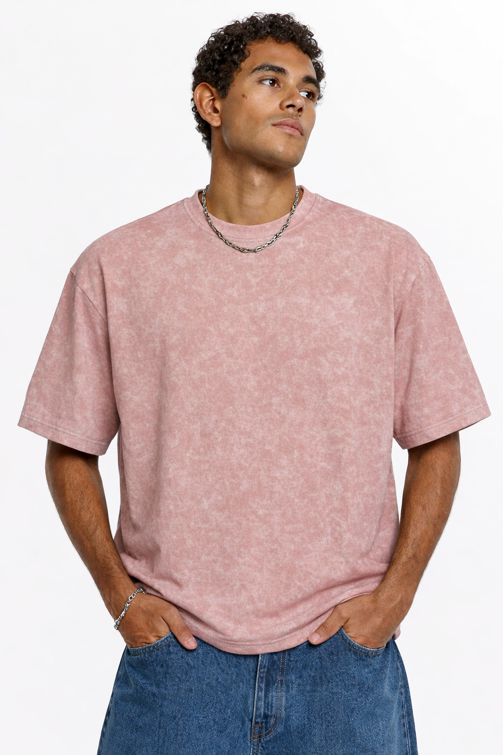 LIGHT PINK ACID WASHED TEE