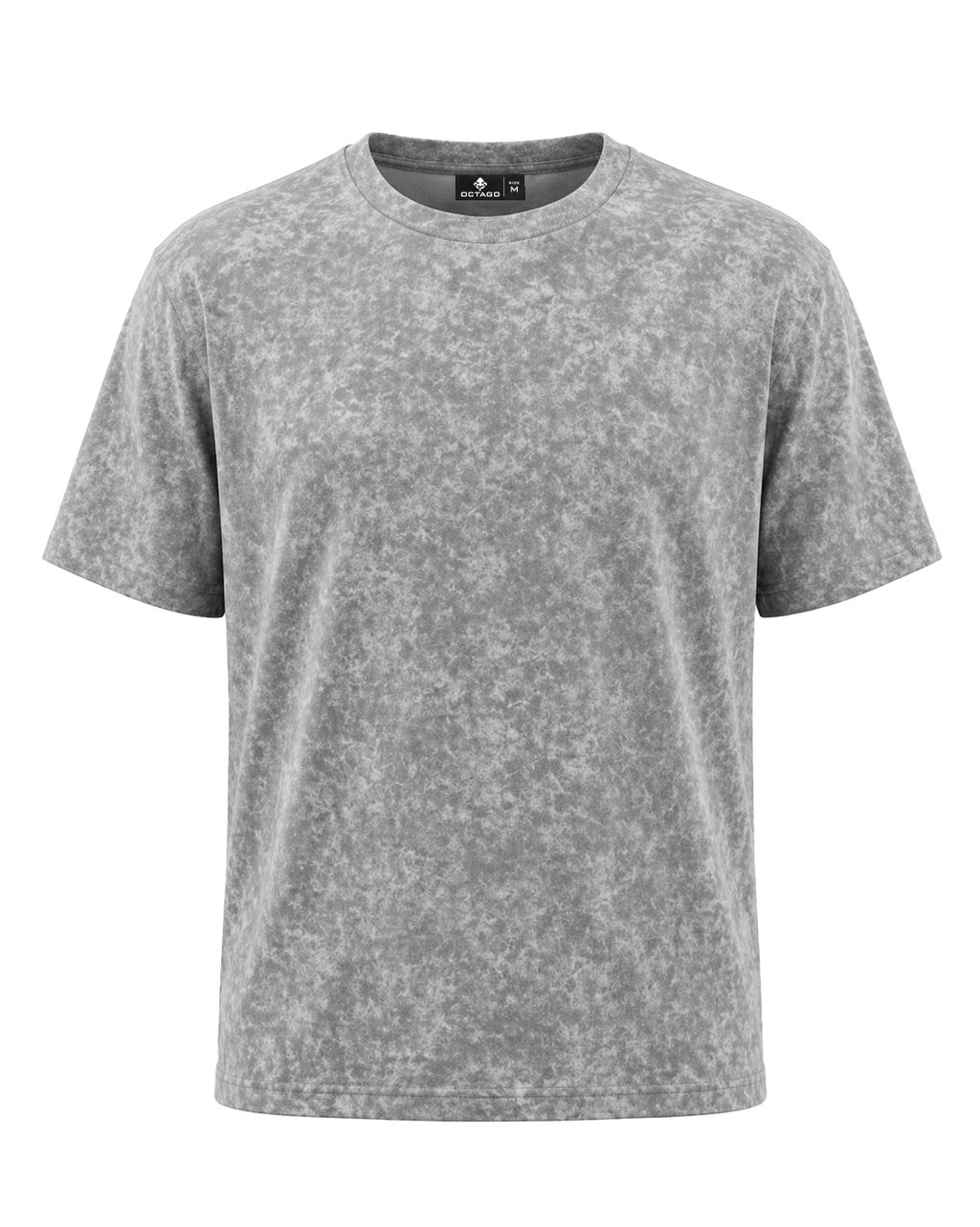 GREY ACID WASHED TEE