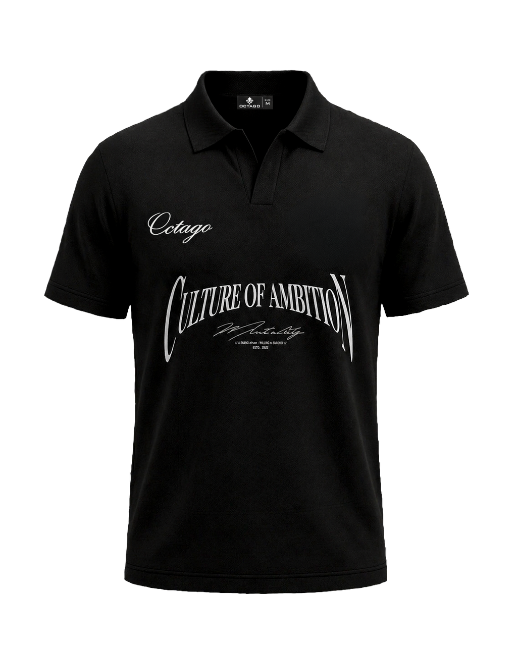 CULTURE OF AMBITION BLACK POLO T-SHIRT