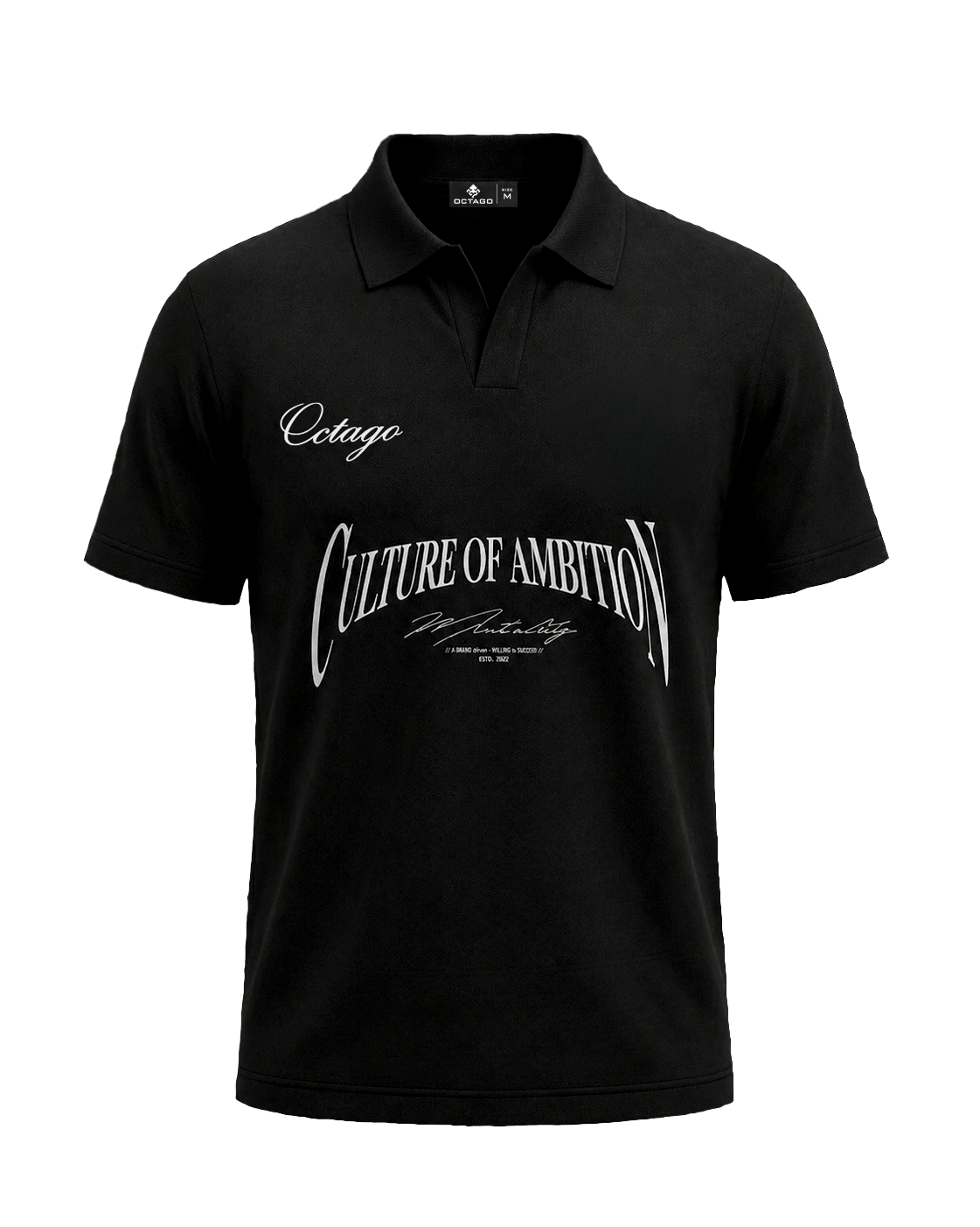 CULTURE OF AMBITION BLACK POLO T-SHIRT