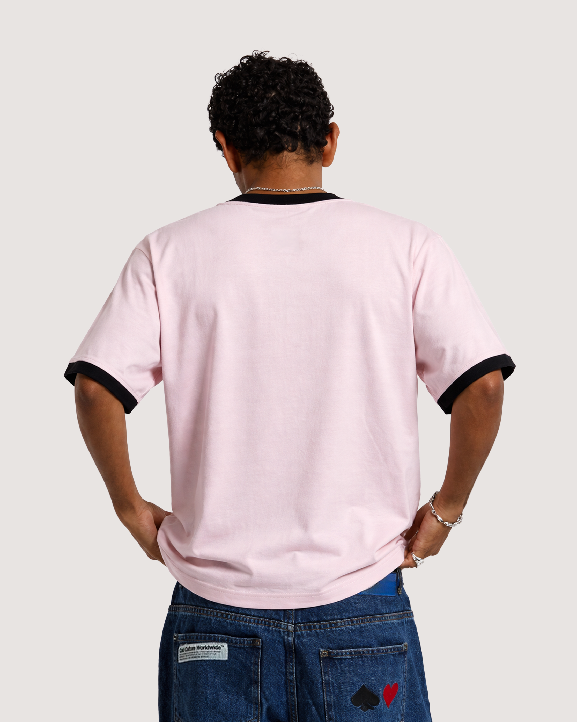 LIGHT PINK RINGER TEE