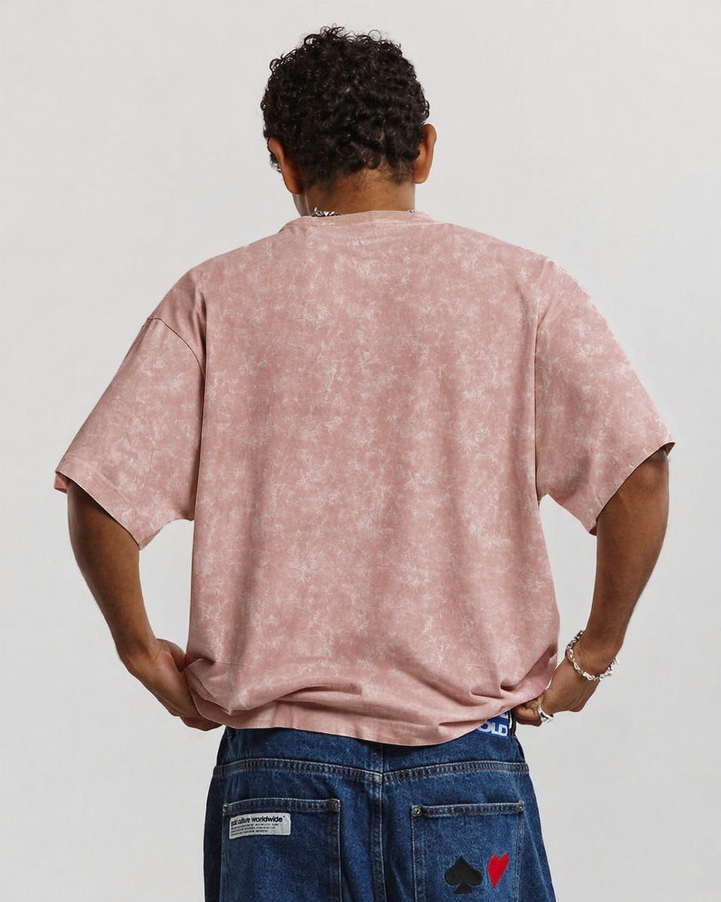 LIGHT PINK ACID WASHED TEE