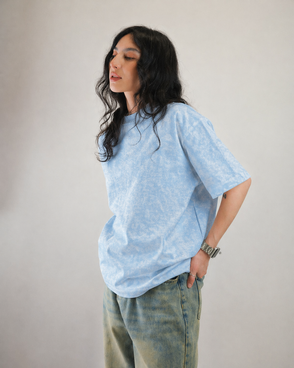 DEEP SKY ACID WASHED TEE