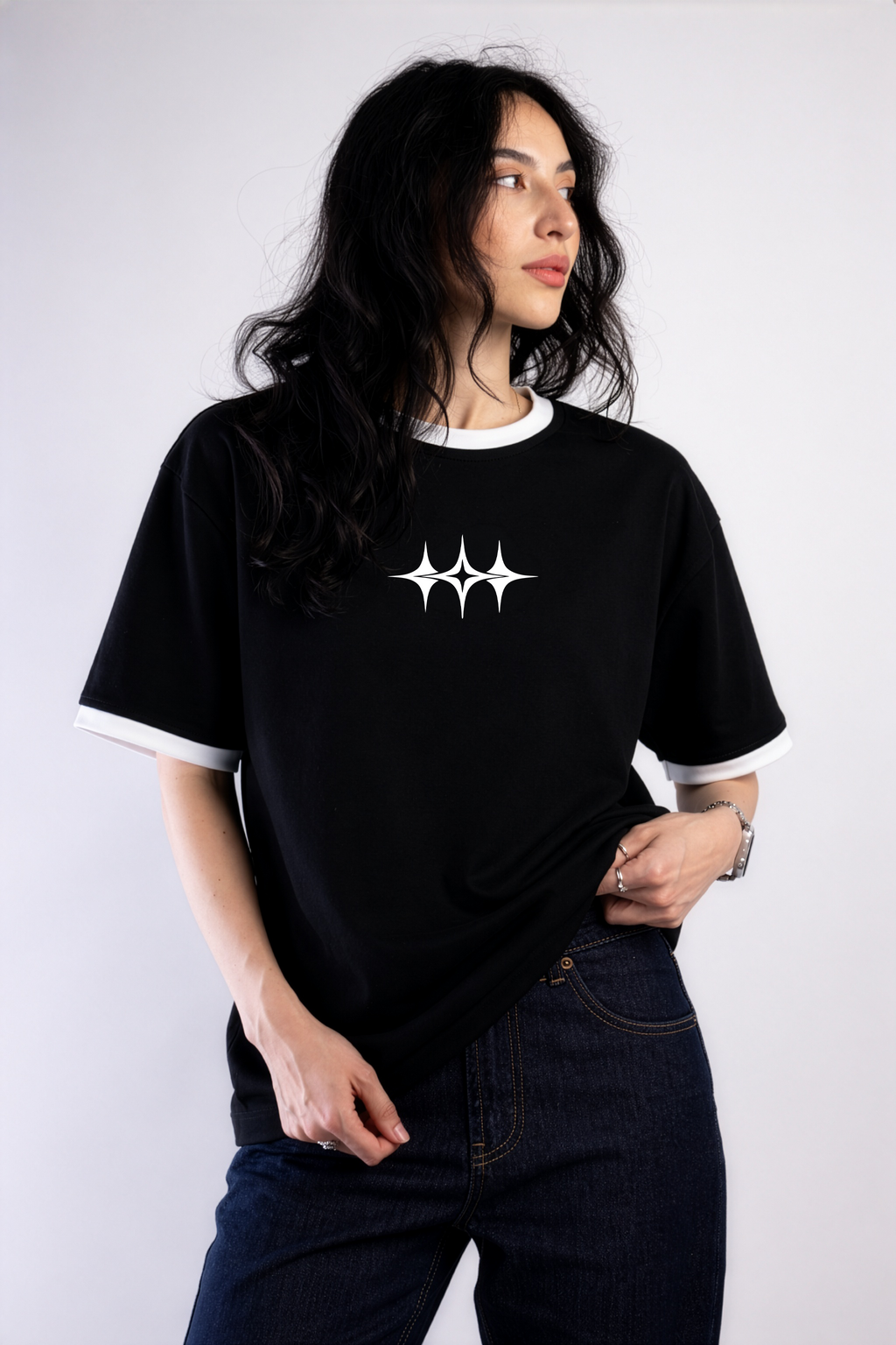 BLACK RINGER TEE