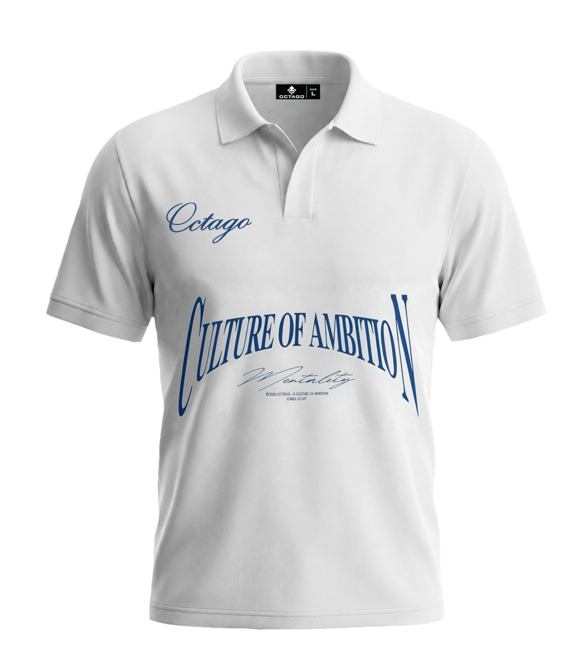 CULTURE OF AMBITION WHITE POLO T-SHIRT